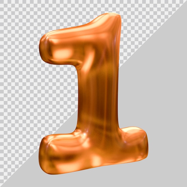 Number 1 with 3d modern style