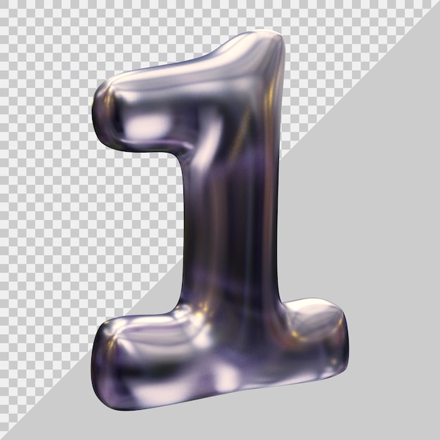 Number 1 with 3d modern style