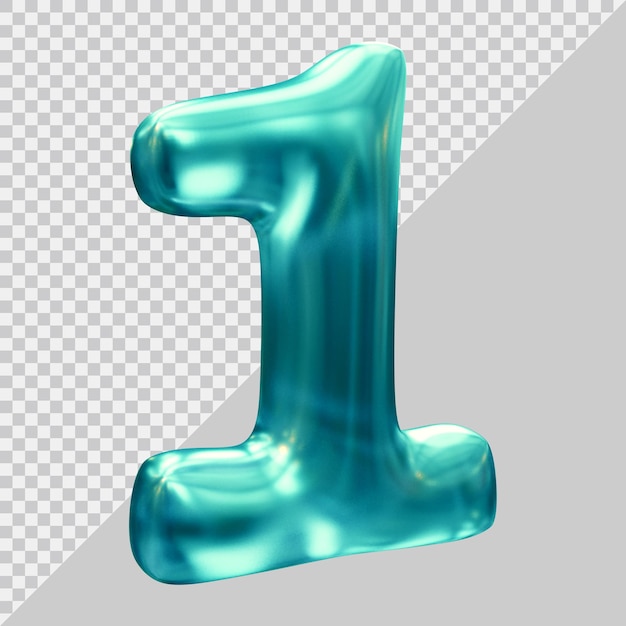 Number 1 with 3d modern style