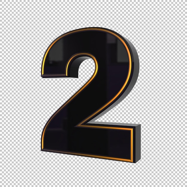 number 2 3d render