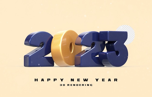 Number 2023 Happy New Year 2023 3D Render