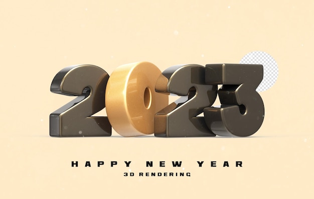 Number 2023 Happy New Year 2023 3D Render