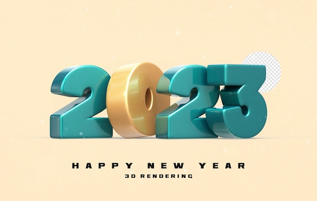 Number 2023 Happy New Year 2023 3D Render