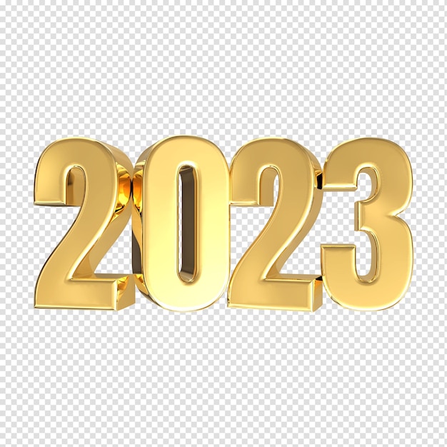 Number 2023 Happy New Year 3D