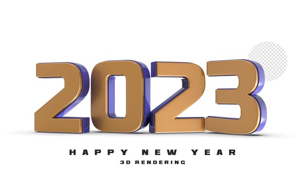 Number 2023 New Year 3D Render