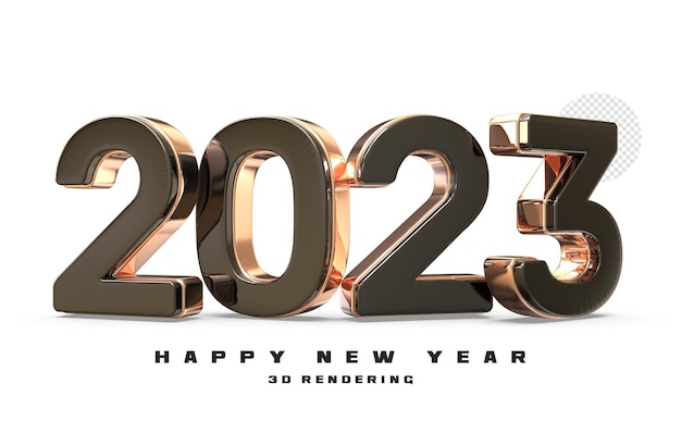 PSD number 2023 new year 3d render