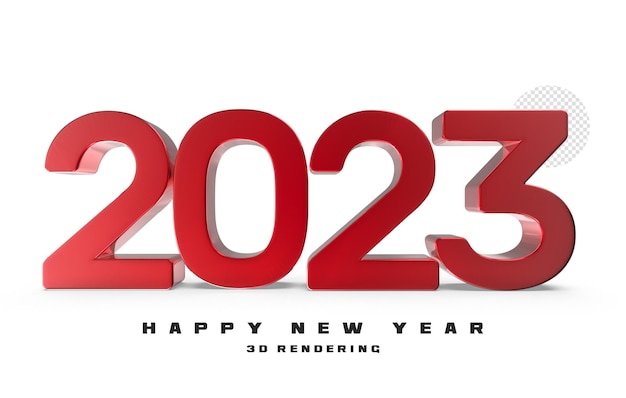 Number 2023 New Year 3D Render