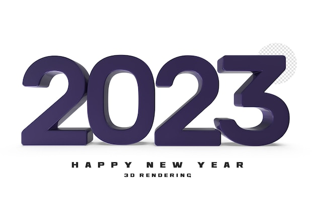 Number 2023 New Year 3D Render