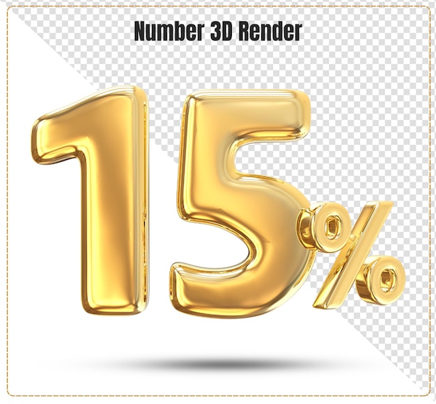 Number 3d 15 percent gold