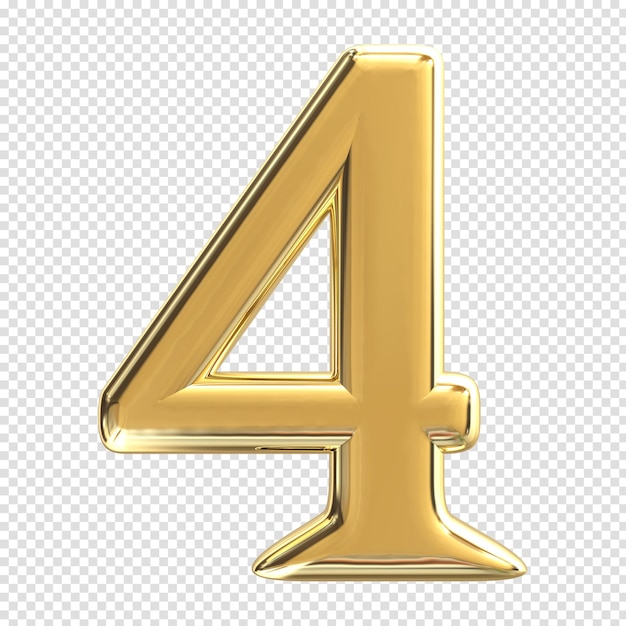 Number 3D Gold Render