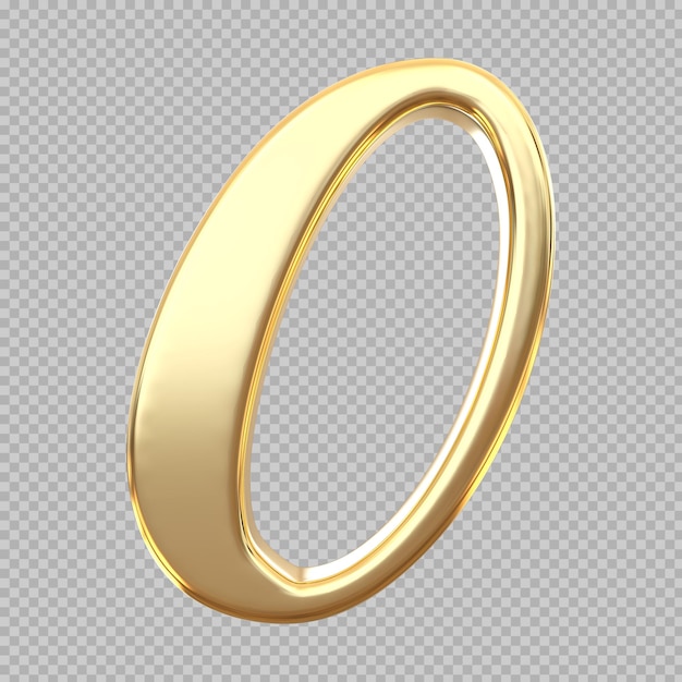 Number 3D Gold Render