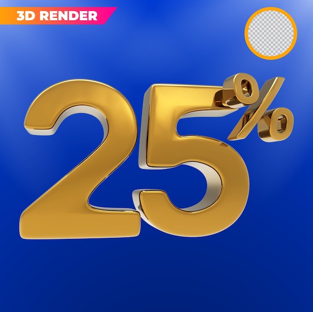 Number 3D Gold Rendering