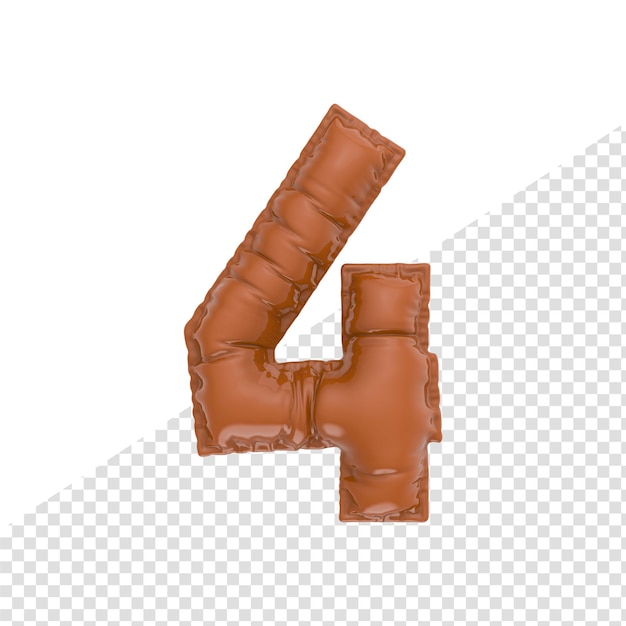 Number 3d render png transparent