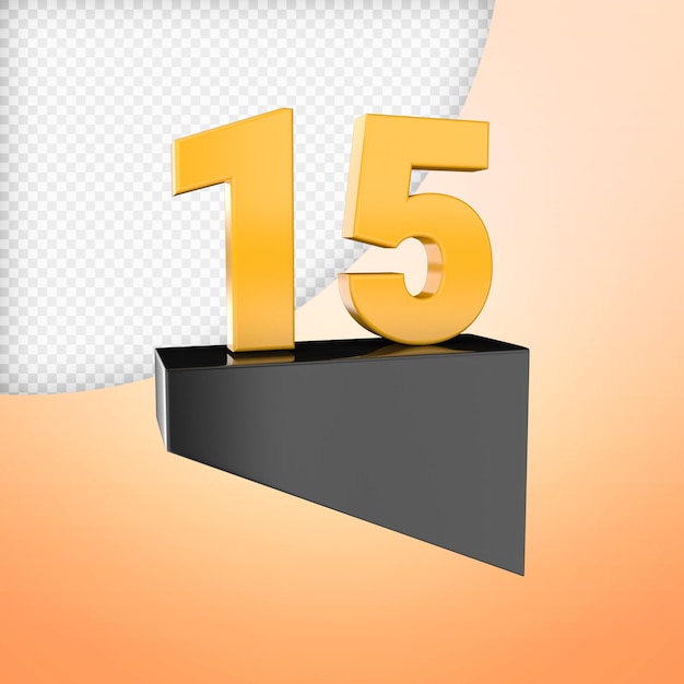 number 3d render premium psd