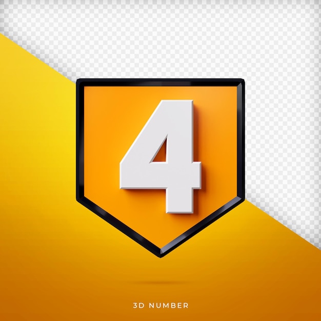 Number 3D render Premium PSD