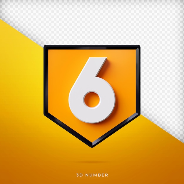 Number 3D render Premium PSD