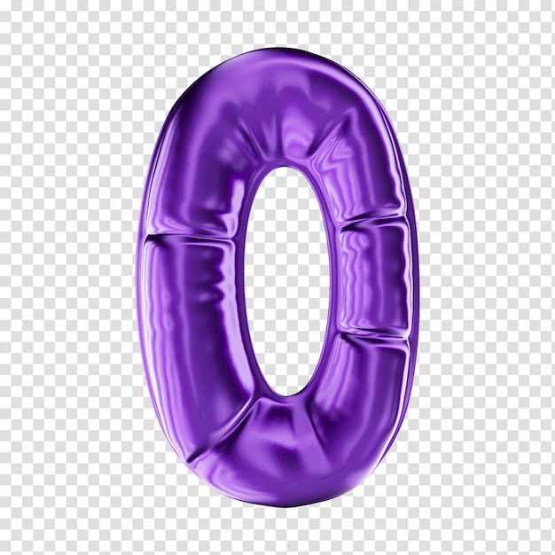 Number 3d render transparent background