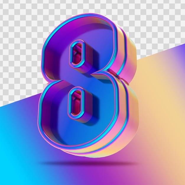 Number 3d rendering