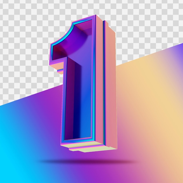 Number 3d rendering