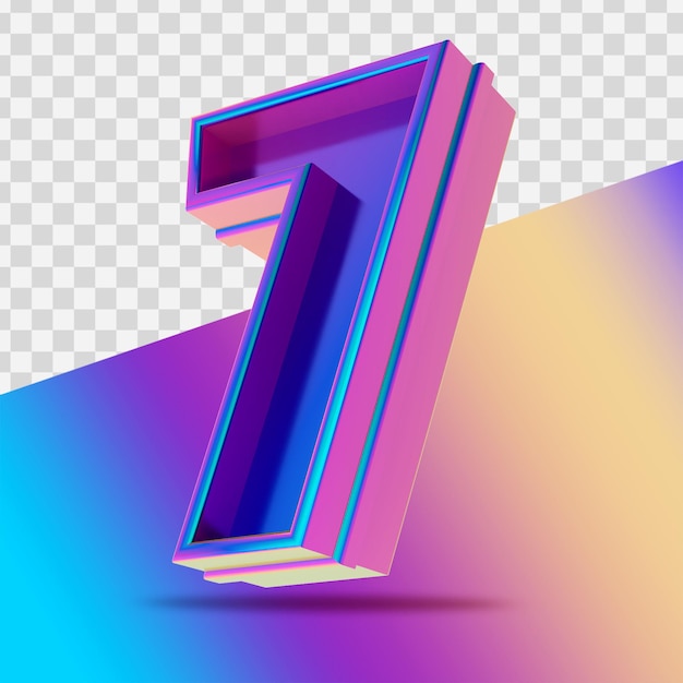 Number 3d rendering