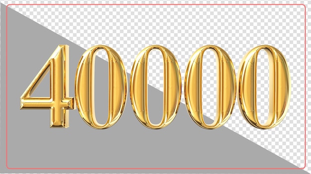 Number 40000 3D Rendering