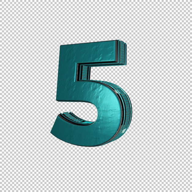 Number 5 3d render