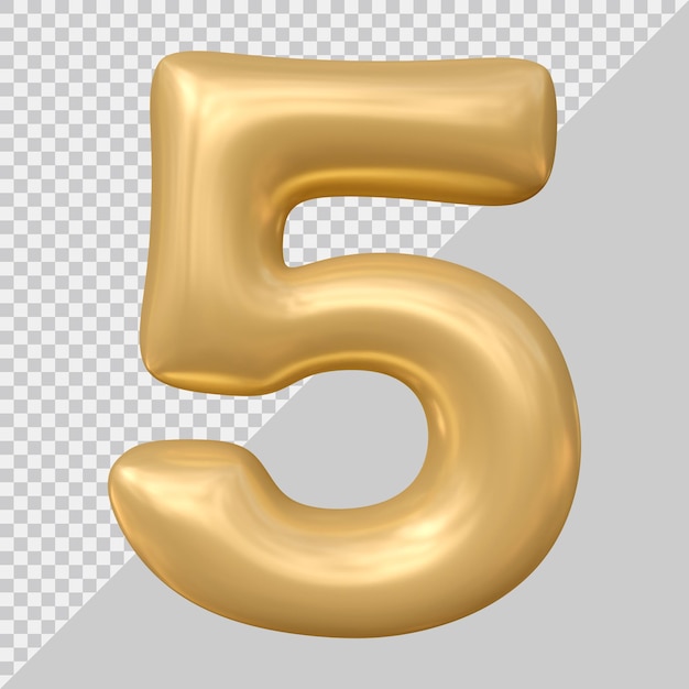 Number 5 design with 3d style