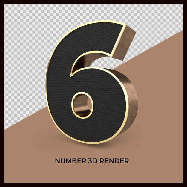 number 6 3D render