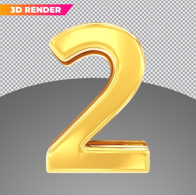 Number 6 gold 3d styles