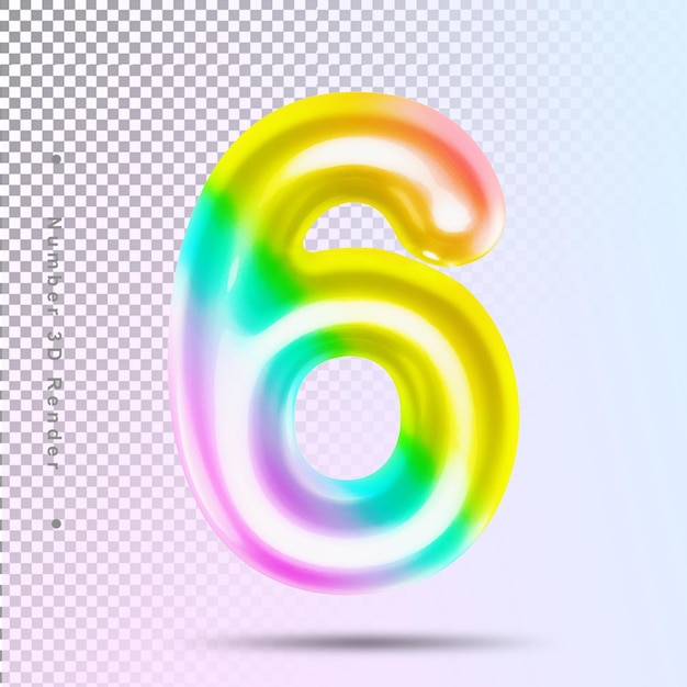 PSD number 6 pride 3d