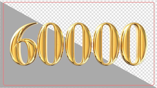 PSD number 60000 3d rendering