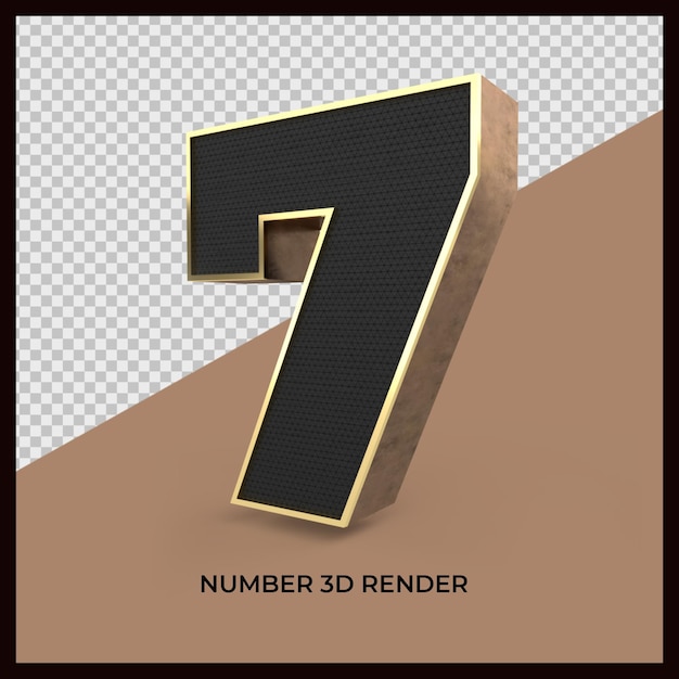 number 7 3D render