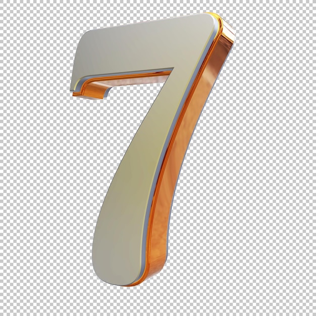 number 7 3d render