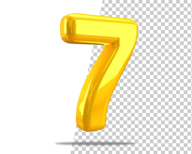 Number 7 gold 3d logo 