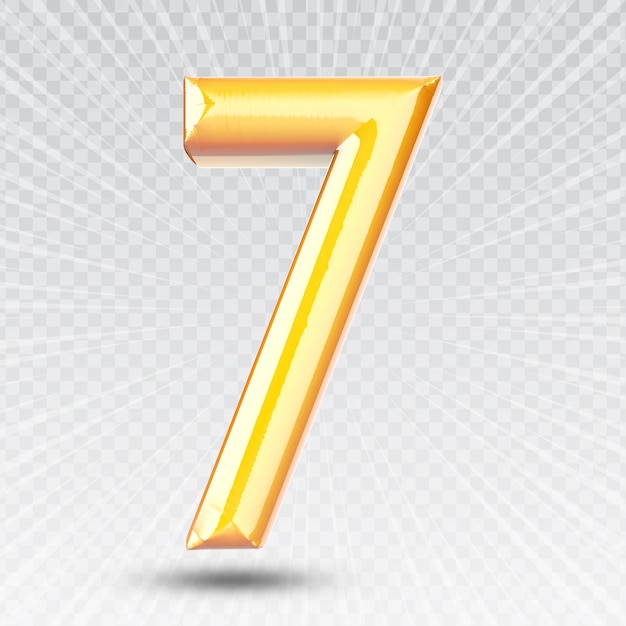 Number 7 Gold 3D RENDERING