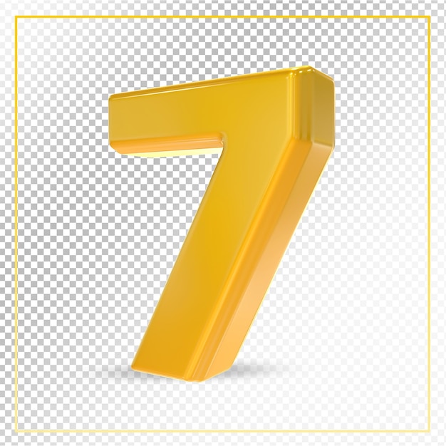 Number 7 gold 3d