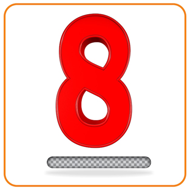 Number 8 3d 4d