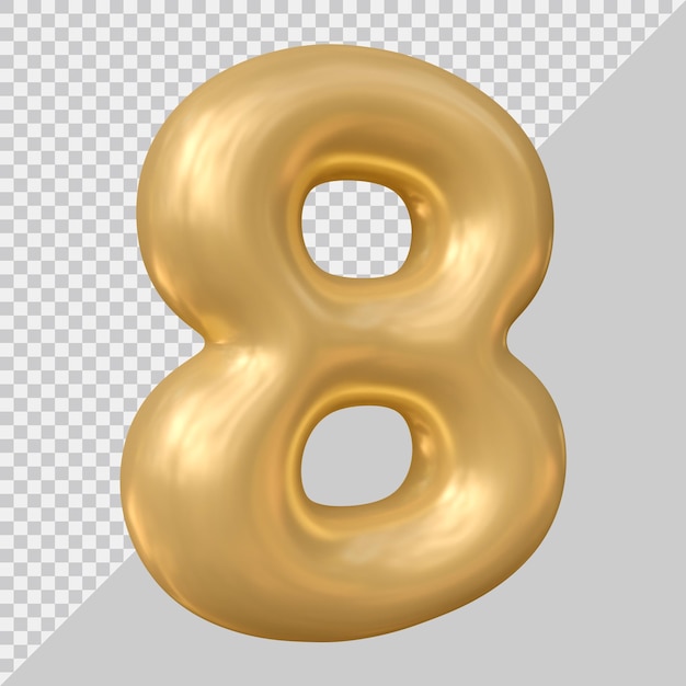 Number 8 design with 3d style