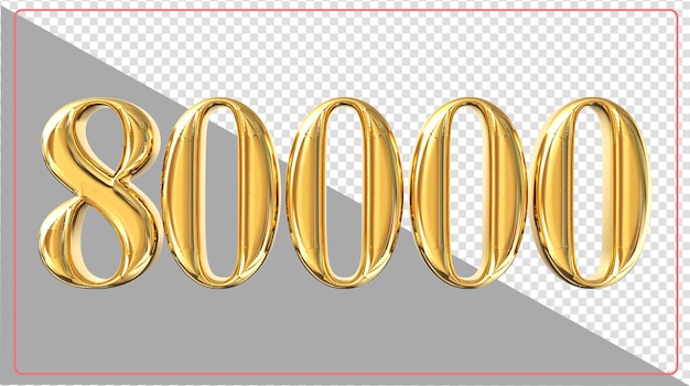 Number 80000 3D Rendering