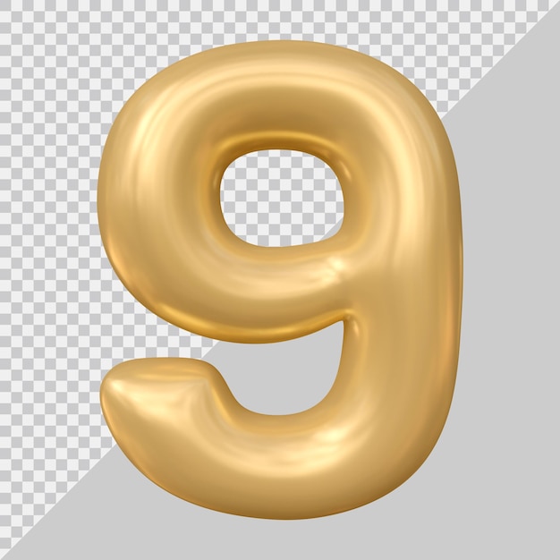 Number 9 design with 3d style