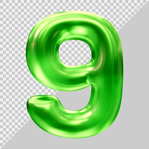 Number 9 with 3d modern style