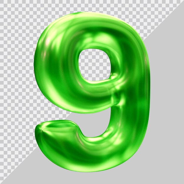 Number 9 with 3d modern style