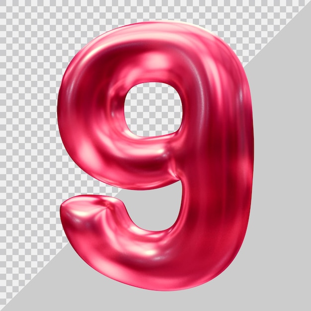 Number 9 with 3d modern style