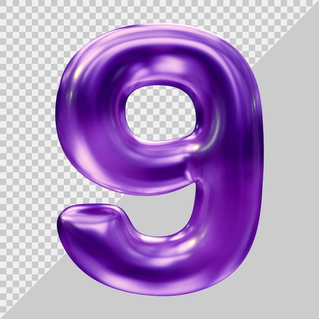 Number 9 with 3d modern style