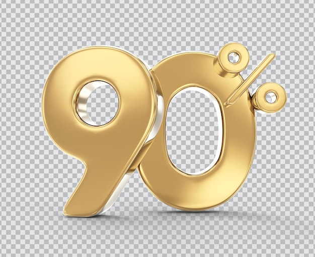 Number 90 Gold 3d Rendering