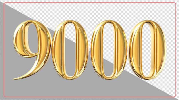 Number 9000 3D Rendering