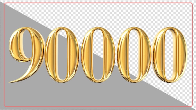 Number 90000 3D Rendering