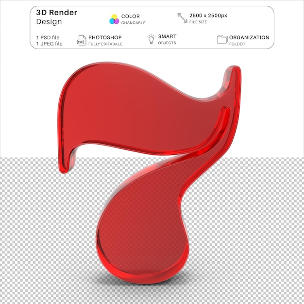 Number Design 3D Modeling PSD