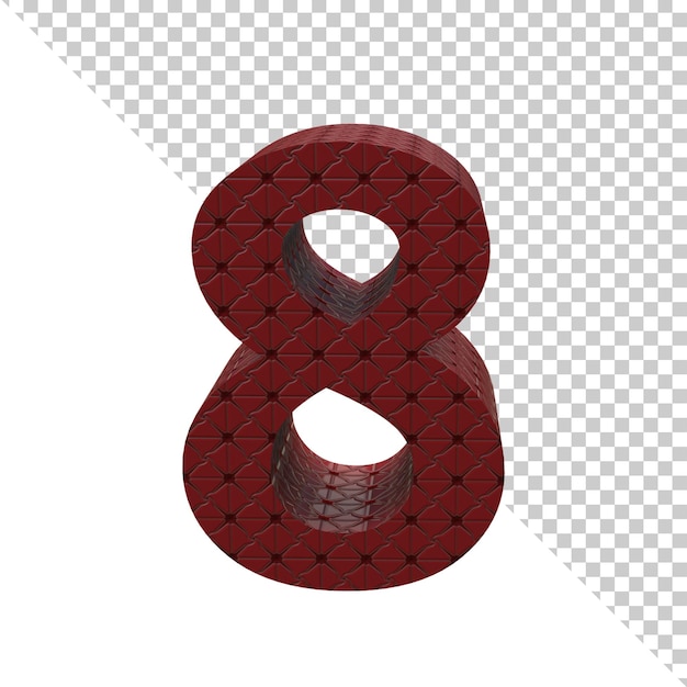 Number Eight 3d rendering icon