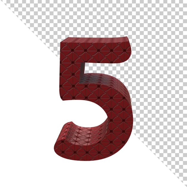 Number Five 3d rendering icon